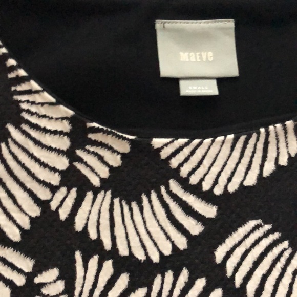 Anthropologie B&W Pattern Dress Mid Length Sleeve - Picture 2 of 4